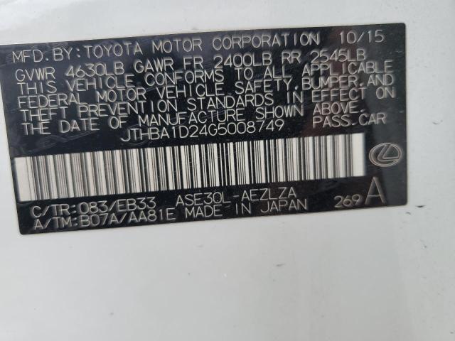 2016 Lexus Is 200T VIN: JTHBA1D24G5008749 Lot: 54944894