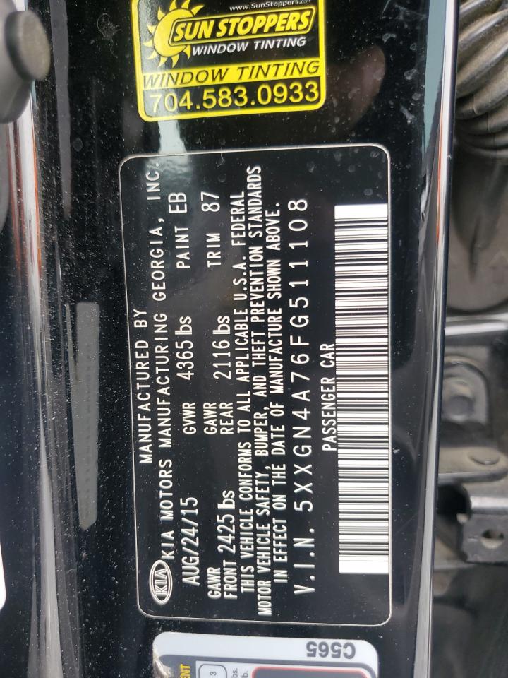 5XXGN4A76FG511108 2015 Kia Optima Ex