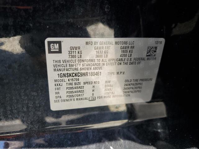 2017 Chevrolet Tahoe K1500 Premier VIN: 1GNSKCKC9HR180461 Lot: 57124094