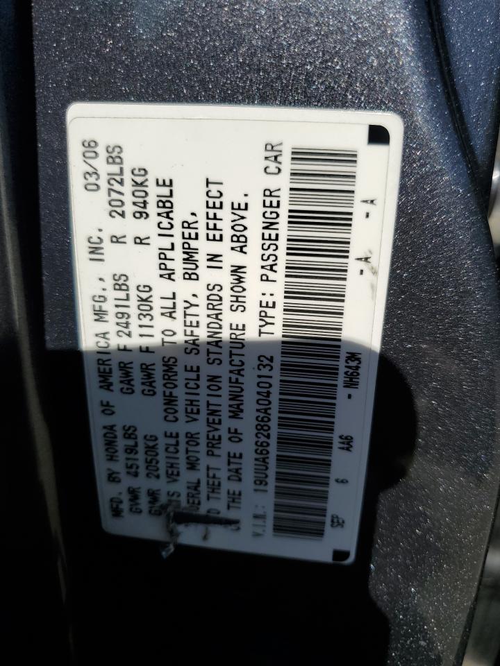 19UUA66286A040132 2006 Acura 3.2Tl