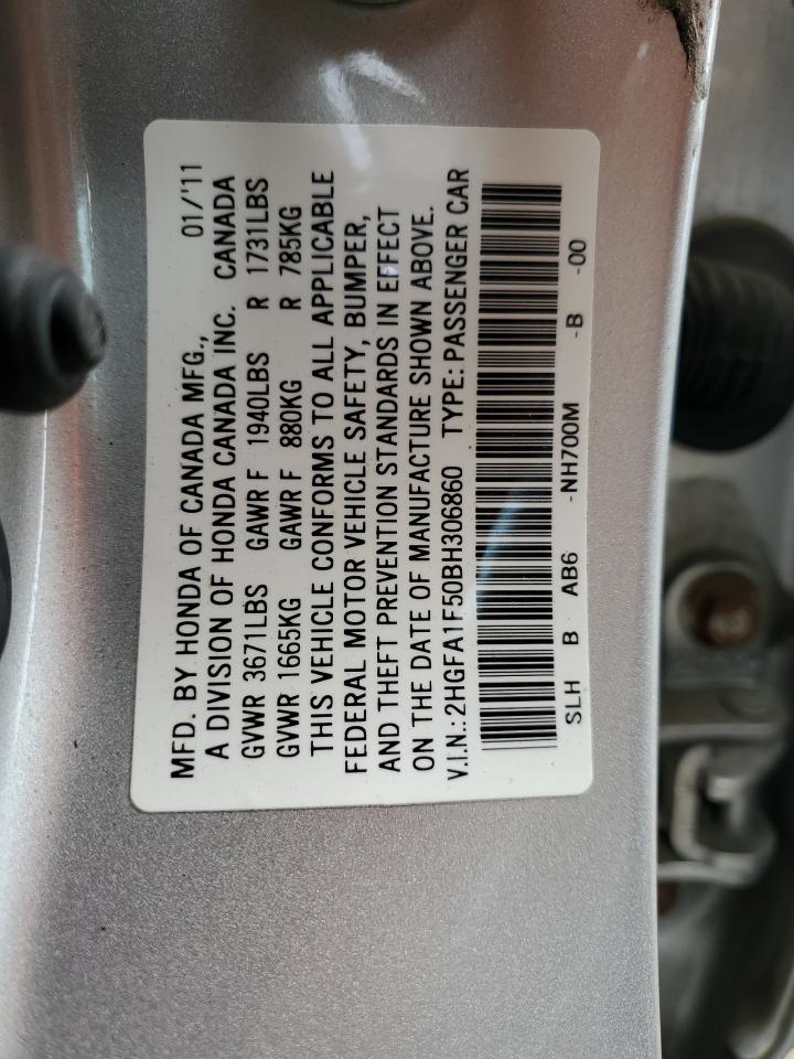 2HGFA1F50BH306860 2011 Honda Civic Lx