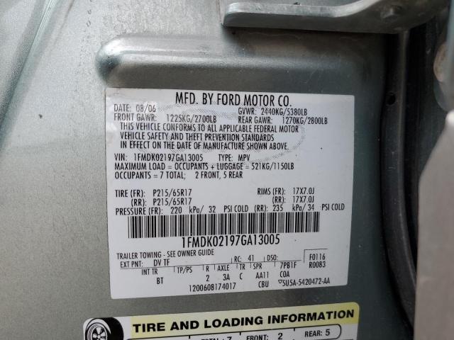 2007 Ford Freestyle Sel VIN: 1FMDK02197GA13005 Lot: 54907554