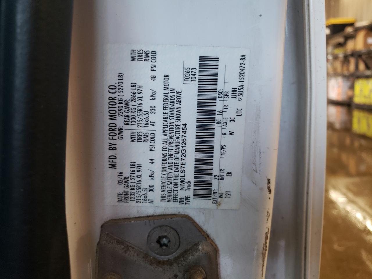 NM0LS7E72G1267454 2016 Ford Transit Connect Xl