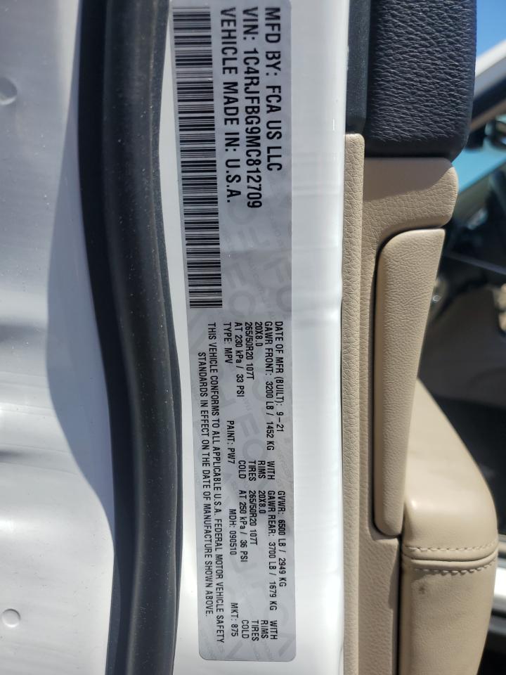 1C4RJFBG9MC812709 2021 Jeep Grand Cherokee Limited 1C4RJFBG9MC812709 2021 Jeep Grand Cherokee Limited