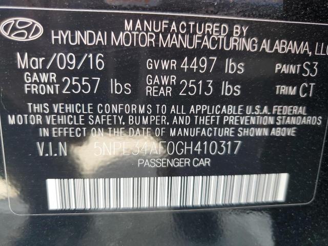 2016 Hyundai Sonata Sport VIN: 5NPE34AF0GH410317 Lot: 54563014
