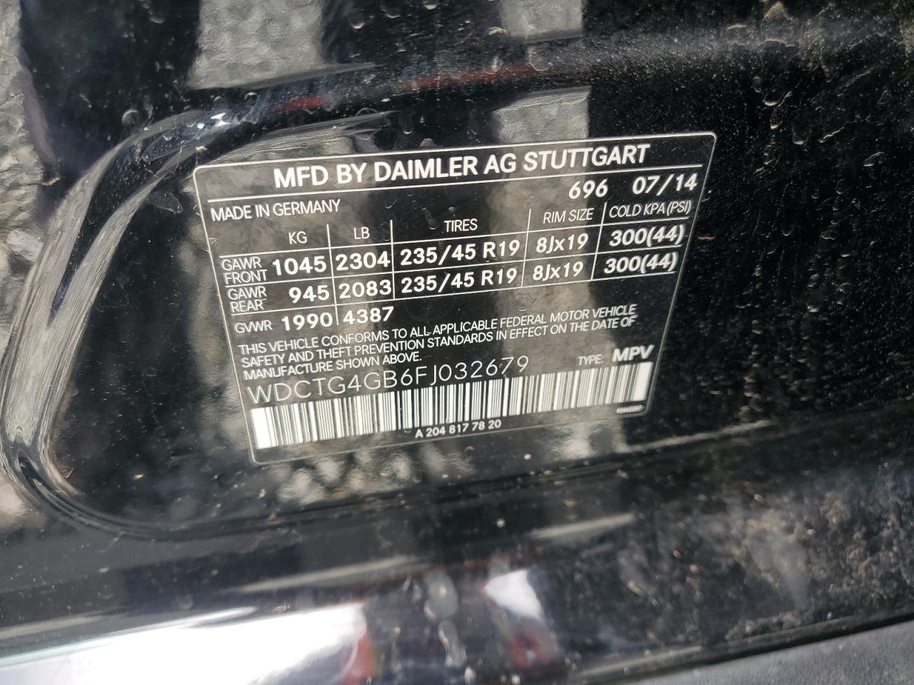 WDCTG4GB6FJ032679 2015 Mercedes-Benz Gla 250 4Matic