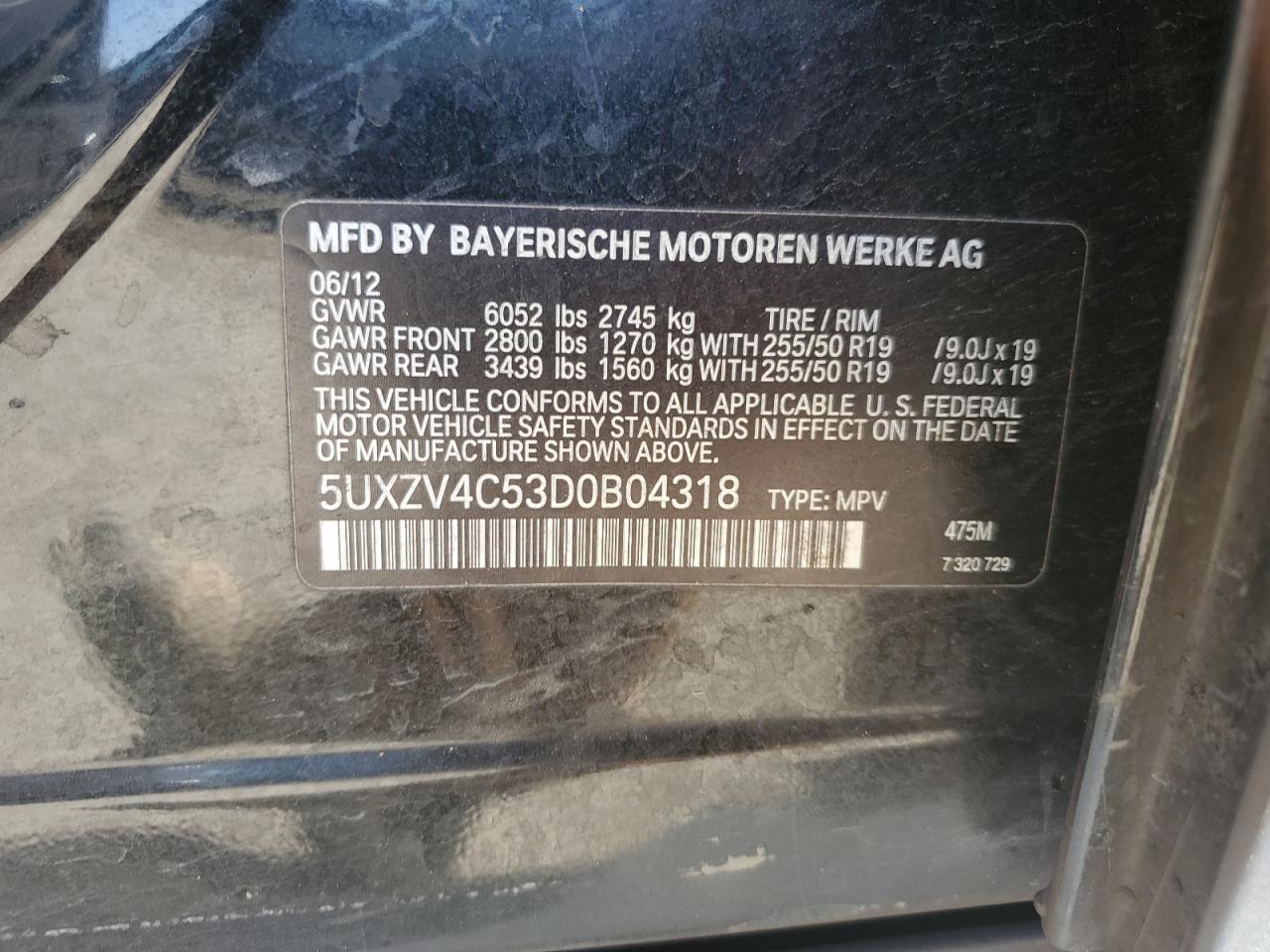 5UXZV4C53D0B04318 2013 BMW X5 xDrive35I