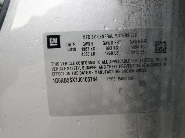 2018 Cadillac Ats Luxury VIN: 1G6AB5SX1J0165744 Lot: 57127834