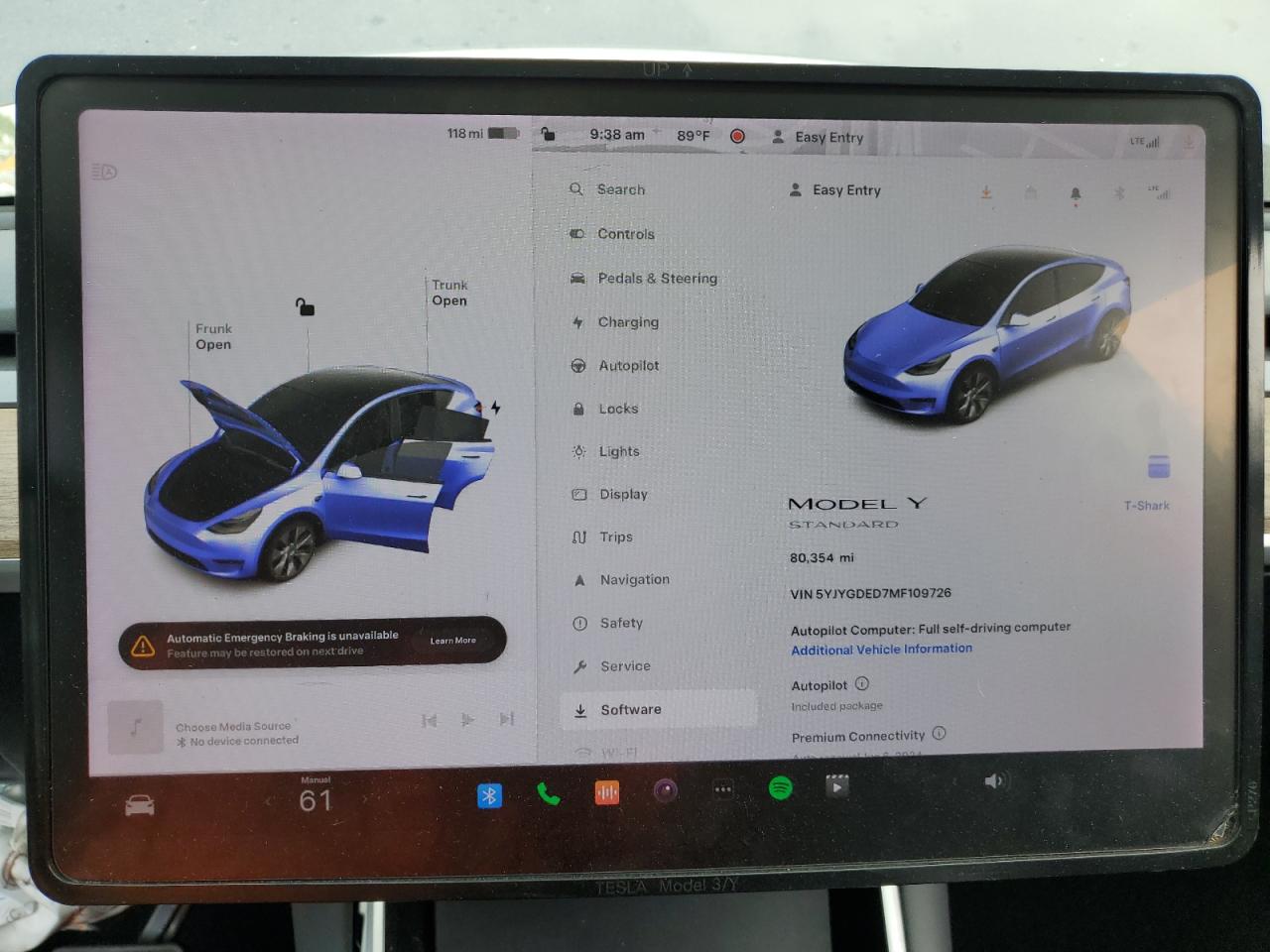 2021 Tesla Model Y vin: 5YJYGDED7MF109726