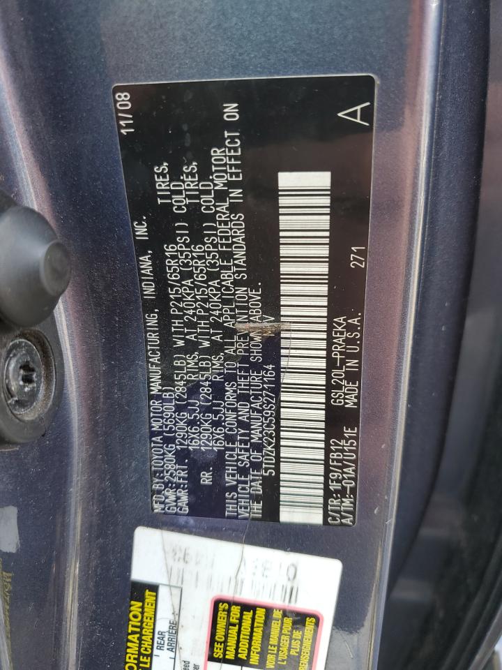 5TDZK23C59S271164 2009 Toyota Sienna Ce