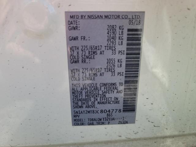 2018 Nissan Rogue S VIN: 5N1AT2MT8JC804778 Lot: 54811374