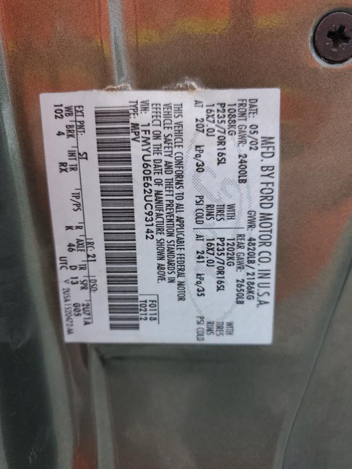 1FMYU60E62UC93142 2002 Ford Explorer Sport