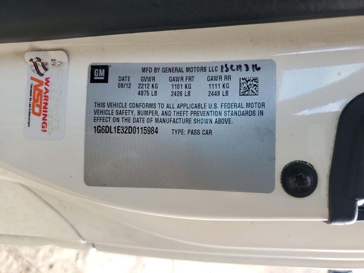 1G6DL1E32D0115984 2013 Cadillac Cts Performance Collection