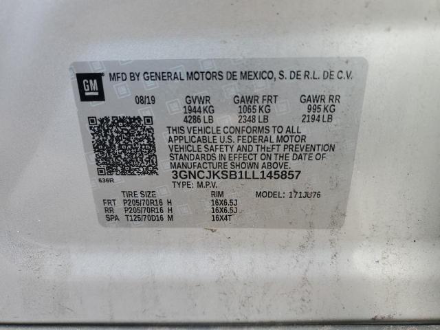 2020 Chevrolet Trax Ls VIN: 3GNCJKSB1LL145857 Lot: 54438844