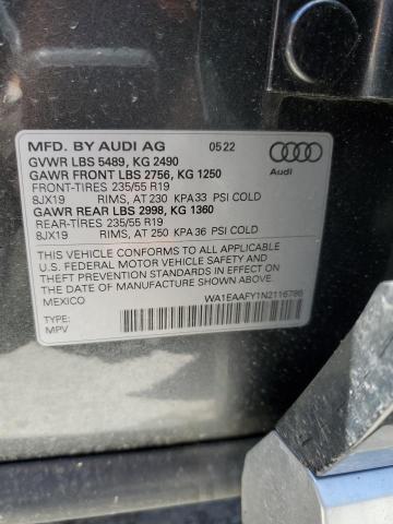 2022 Audi Q5 Premium Plus 45 VIN: WA1EAAFY1N2116786 Lot: 56871214