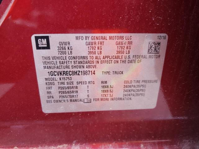 2017 Chevrolet Silverado K1500 Lt VIN: 1GCVKREC8HZ198714 Lot: 55194144