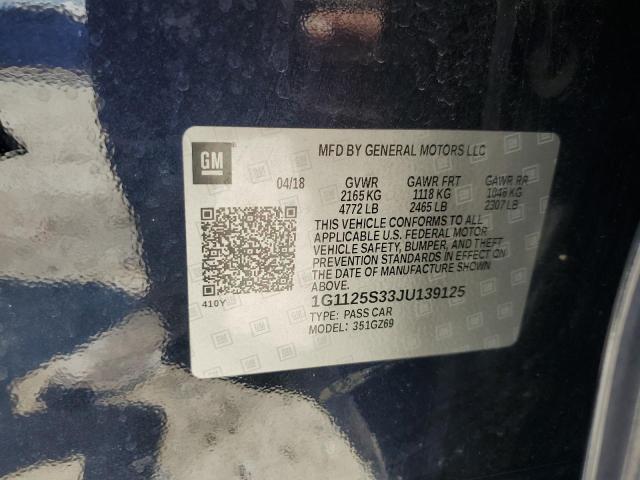 2018 Chevrolet Impala Premier VIN: 1G1125S33JU139125 Lot: 56294374