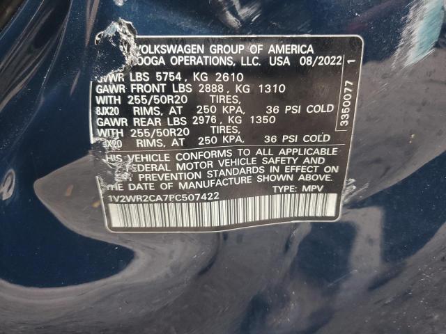 2023 Volkswagen Atlas Se VIN: 1V2WR2CA7PC507422 Lot: 54081154