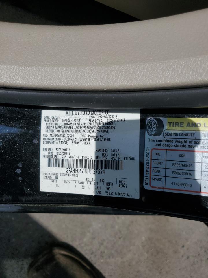 3FAHP06Z18R127524 2008 Ford Fusion S