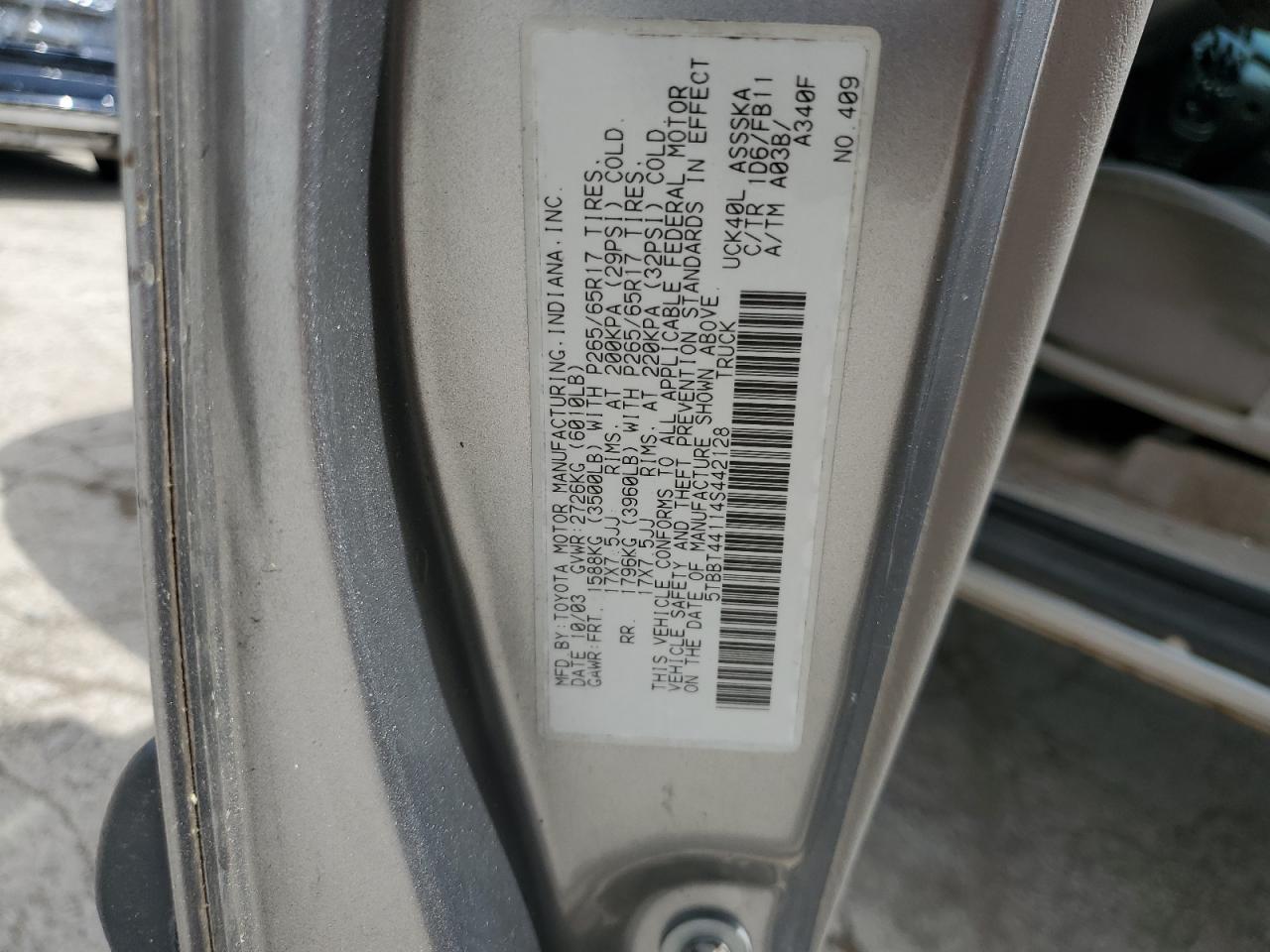 Lot #2523929866 2004 TOYOTA TUNDRA ACC