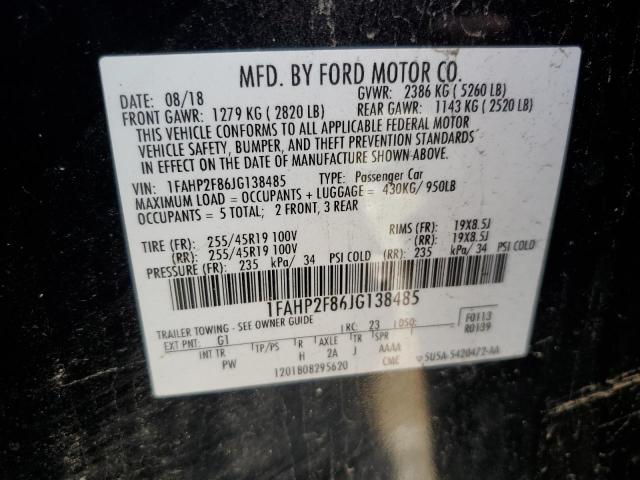 2018 Ford Taurus Limited VIN: 1FAHP2F86JG138485 Lot: 54903264