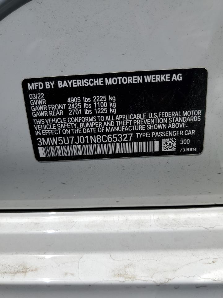 3MW5U7J01N8C65327 2022 BMW M340I