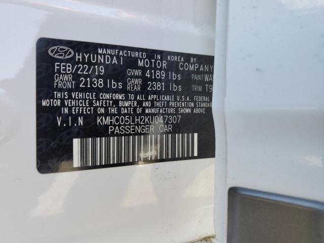 2019 Hyundai Ioniq Limited VIN: KMHC05LH2KU047307 Lot: 54741244