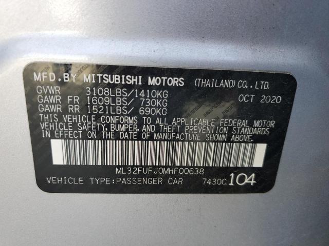 2021 Mitsubishi Mirage G4 Es VIN: ML32FUFJ0MHF00638 Lot: 55151954