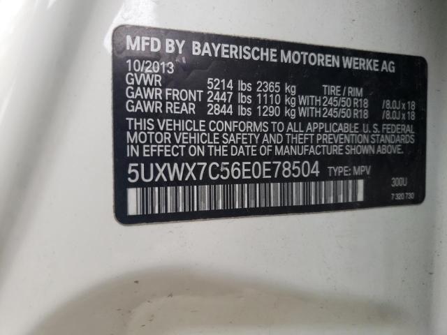 2014 BMW X3 xDrive35I VIN: 5UXWX7C56E0E78504 Lot: 56327374