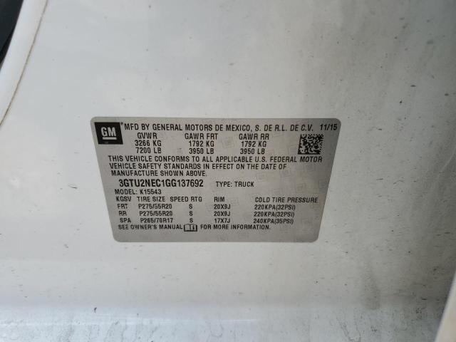 2016 GMC SIERRA 3GTU2NEC1GG137692