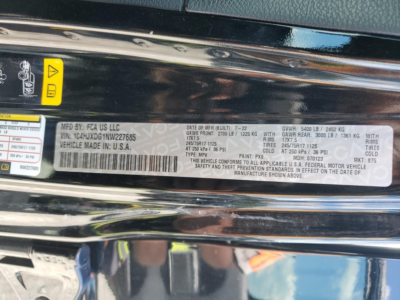 1C4HJXDG1NW227685 2022 Jeep Wrangler Unlimited Sport