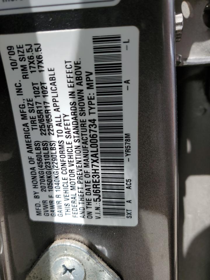 5J6RE3H7XAL006734 2010 Honda Cr-V Exl