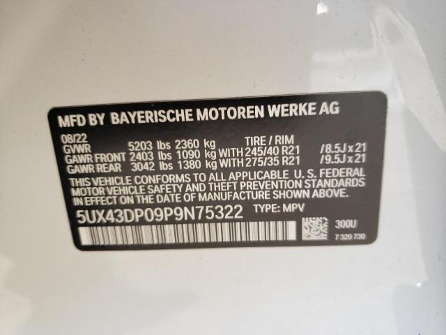 2023 BMW X3 Sdrive30I VIN: 5UX43DP09P9N75322 Lot: 56752314