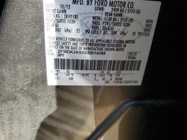 2013 Ford Edge Limited VIN: 2FMDK3K9XDBB14385 Lot: 55466934