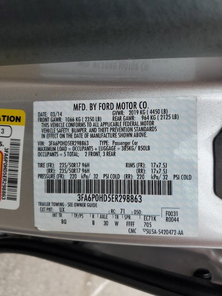 3FA6P0HD5ER298863 2014 Ford Fusion Se