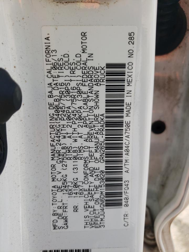 3TMJU4GN6DM153020 2013 Toyota Tacoma Double Cab Prerunner