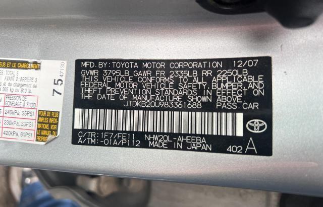 2008 Toyota Prius VIN: JTDKB20U983361688 Lot: 54235644