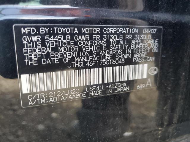 2007 Lexus Ls 460L VIN: JTHGL46F175016048 Lot: 56288614