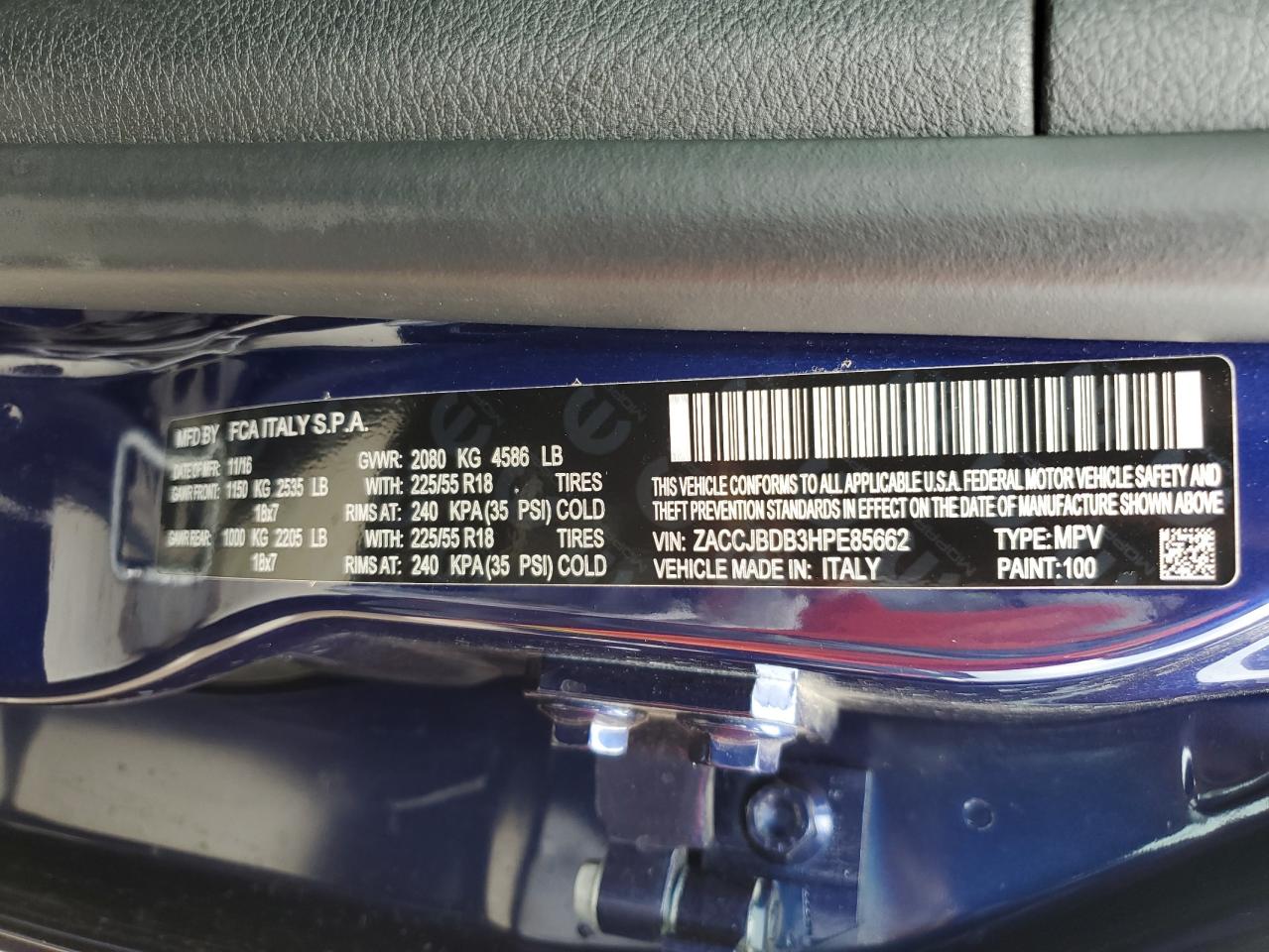 ZACCJBDB3HPE85662 2017 Jeep Renegade Limited