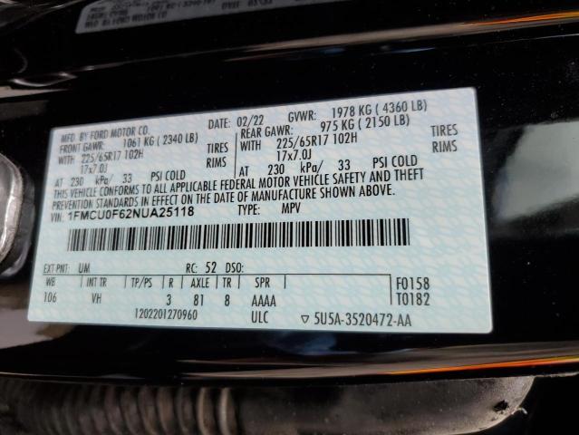 2022 Ford Escape S VIN: 1FMCU0F62NUA25118 Lot: 57123154