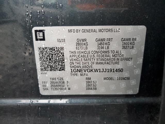 2018 CHEVROLET TRAVERSE L - 1GNEVGKW1JJ191450