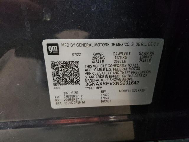 2022 CHEVROLET EQUINOX LT - 3GNAXKEVXNS231642