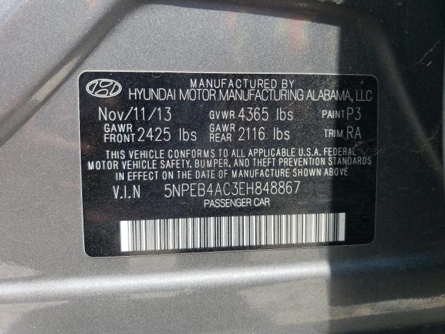 2014 Hyundai Sonata Gls VIN: 5NPEB4AC3EH848867 Lot: 55308014