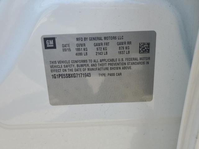 2016 Chevrolet Cruze Limited Lt VIN: 1G1PE5SBXG7171943 Lot: 52845324