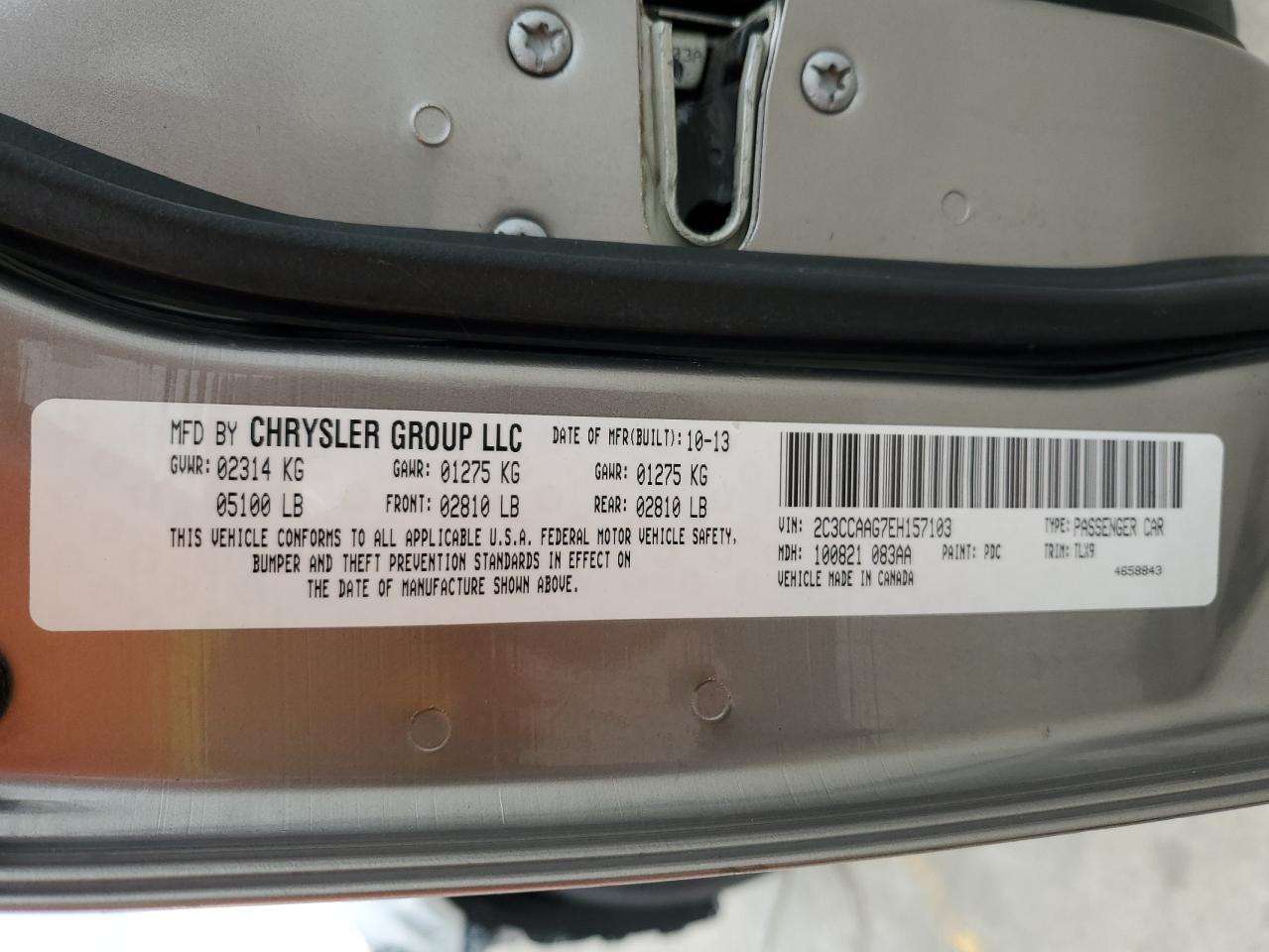 2C3CCAAG7EH157103 2014 Chrysler 300