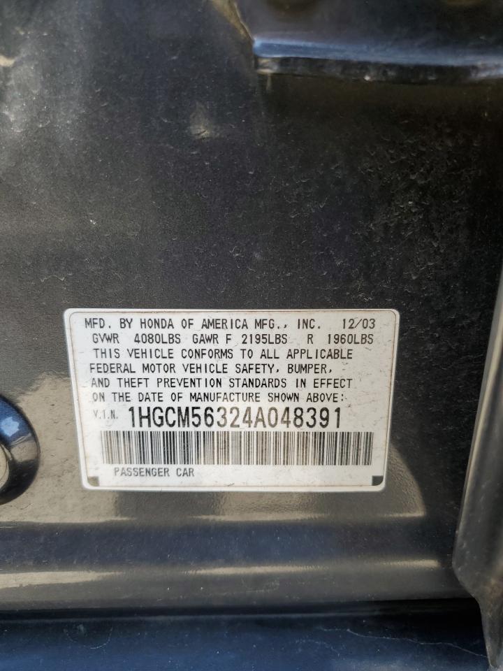 1HGCM56324A048391 2004 Honda Accord Lx