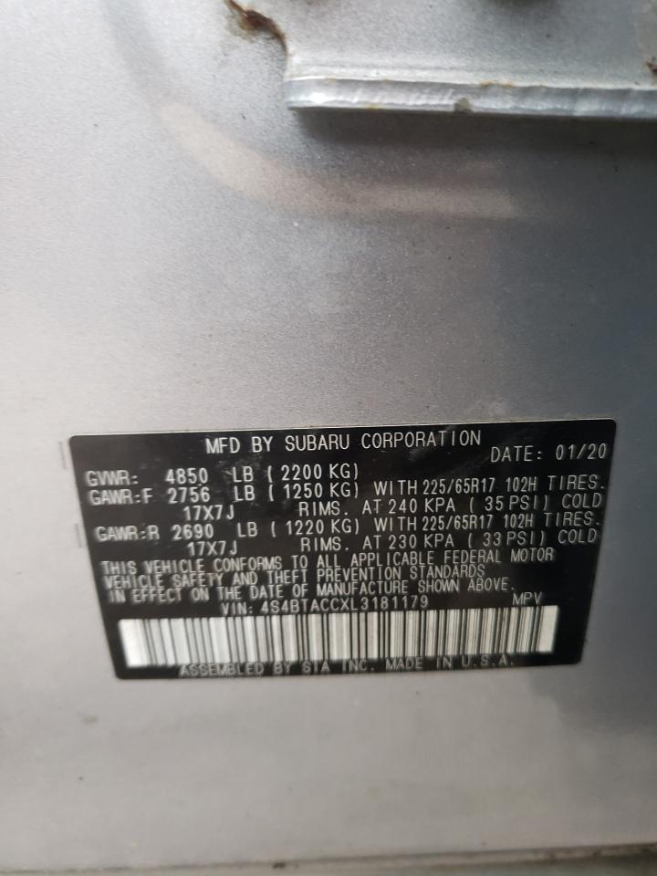 4S4BTACCXL3181179 2020 Subaru Outback Premium