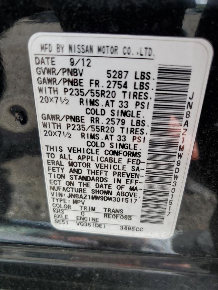 JN8AZ1MW9DW301517 2013 Nissan Murano S