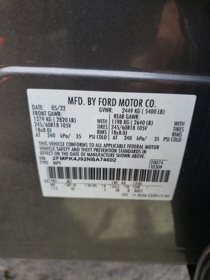 2FMPK4J92NBA74602 2022 Ford Edge Sel