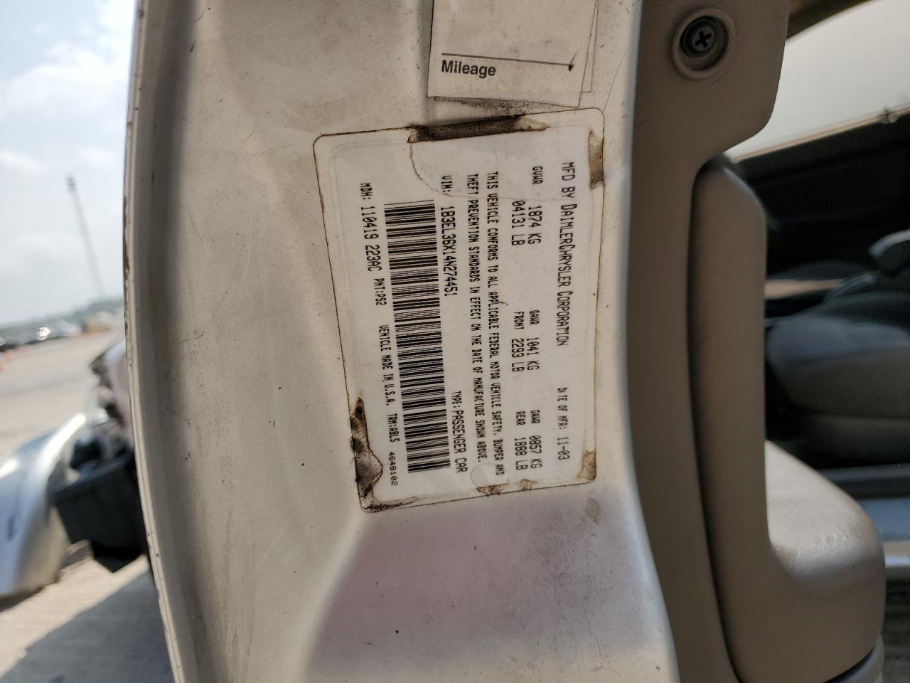 1B3EL36X14N274451 2004 Dodge Stratus Se